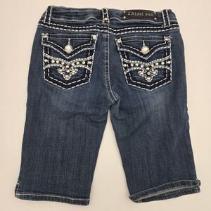 L.A. Idol Dark Blue Embellished Bermudas